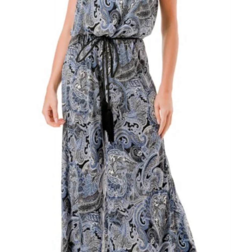 Ariella paisley print strapless jumpsuit, Sz. M